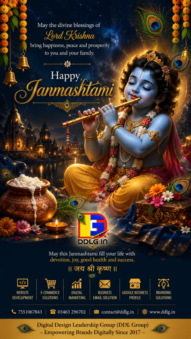 🦚 Happy Janmashtami 🦚
May Lord Krishna Bless You With
Happiness, Peace & Prosperity 🙏